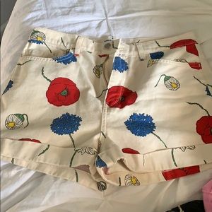 Denim High Waisted Cuff shorts